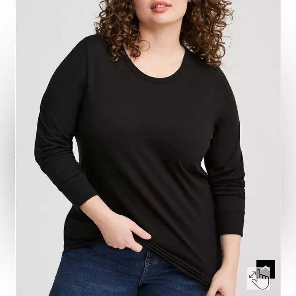 Torrid Everyday Signature Jersey Crew Neck Long Sleeve Tee Shirt Women's 1XL XL